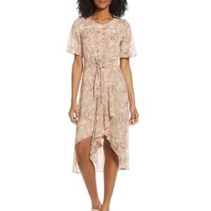 Forest Lily Knot Waist High Low Hem Dress Size 4 Floral Ruffle Summer Wedding